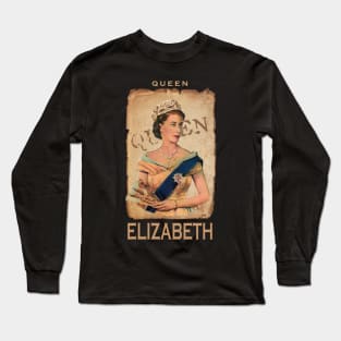 Queen Elizabeth Retro Long Sleeve T-Shirt